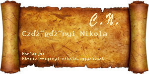 Czégényi Nikola névjegykártya